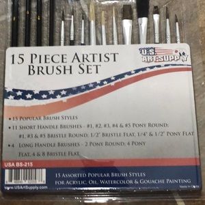 15 piece artist brush set